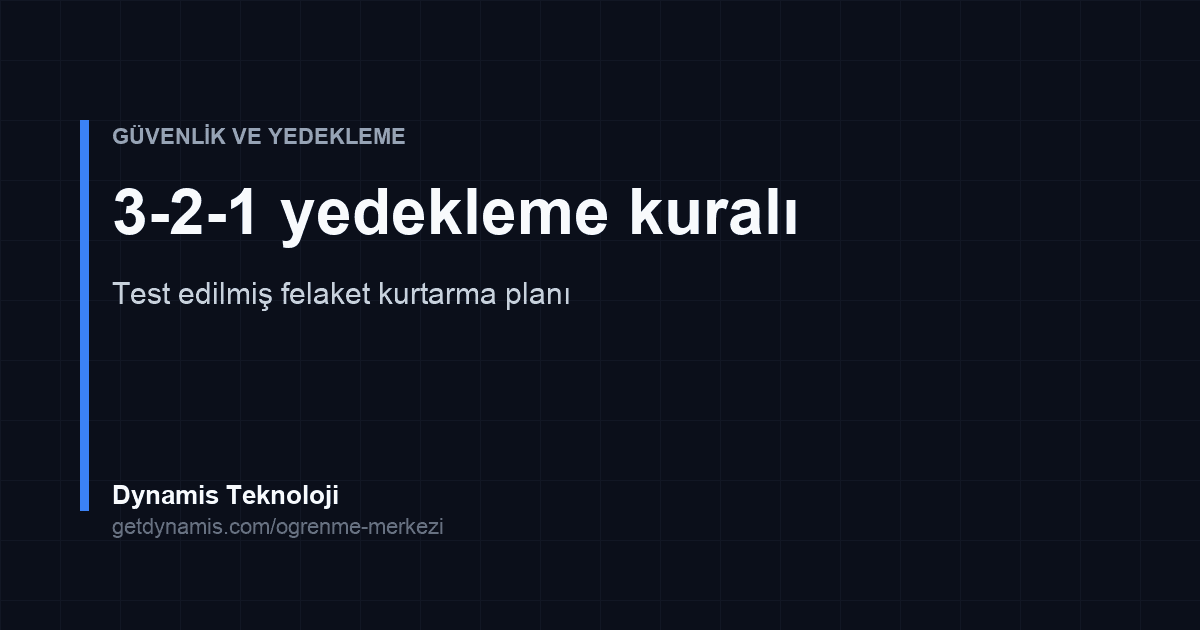 3-2-1 yedekleme ve test edilmiş felaket kurtarma planı kapak görseli